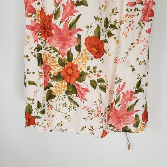 Reformation Juliette Dress Tropique Floral Print Midi White Red Size 10 New - Picture 7 of 11